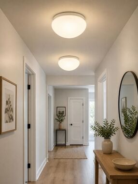 Aspen Creative White Opal Mushroom Glass Ceiling Light Shades Set of 2 9” 7.5” F